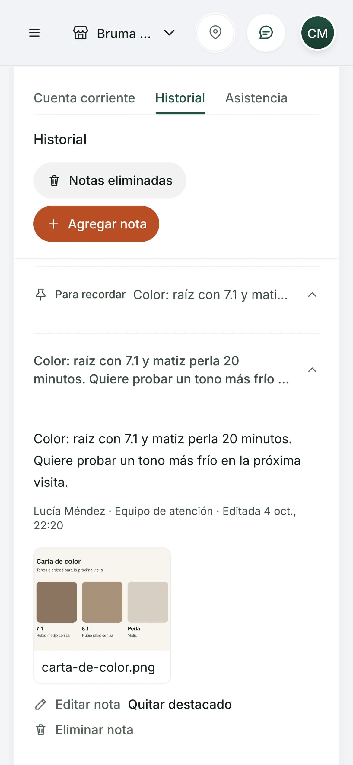 La nota destacada en el historial de Martina Ríos: lo que hay que recordar de su color, quién la escribió, quién puede verla y la carta de color adjunta.