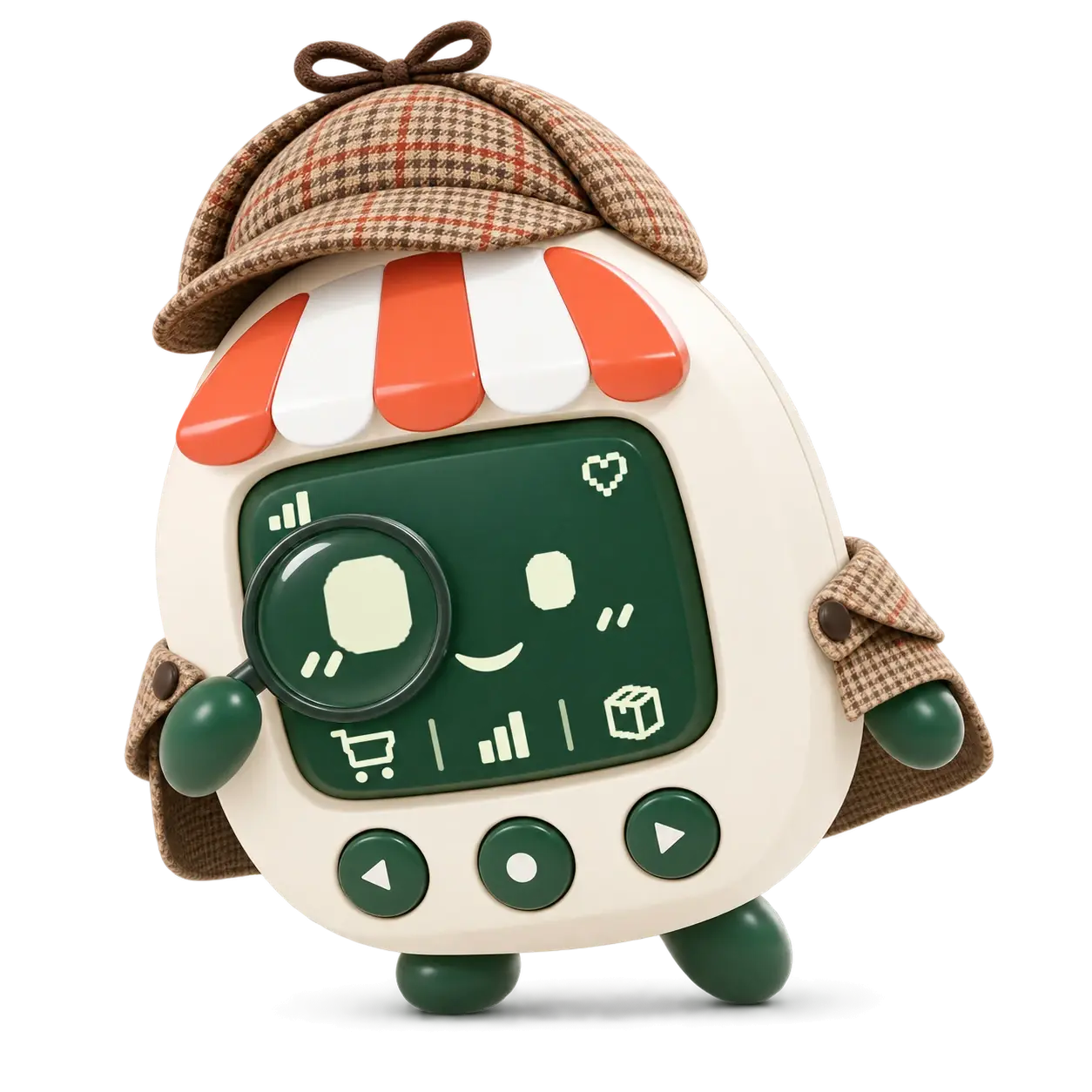 Bigu, vestido de detective, mira por una lupa.